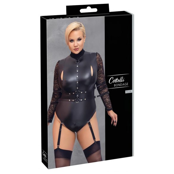 Body bondage talla grande - encaje negro