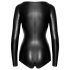 Noir - body brillante de manga larga (negro) - M