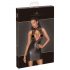 Noir - Transparent Top, Shiny Mini Dress (Black)