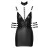 Cottelli Bondage - Mini vestido brillante con cuello (negro)