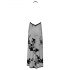 Noir - Maxi vestido transparente con flor (negro)