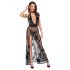 Noir - Maxi vestido transparente con flor (negro) - M