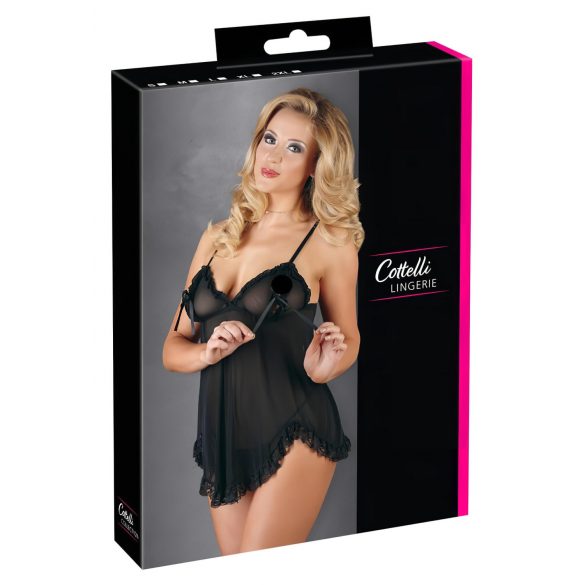 Cottelli - Babydoll ligero y con volantes (negro)