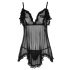 Cottelli - Babydoll ligero y con volantes (negro) - XL