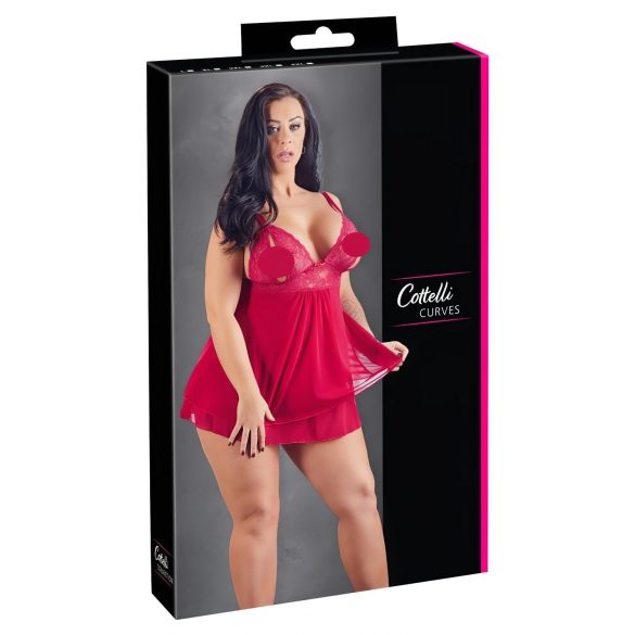 Babydoll encaje rojo talla grande