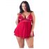 Babydoll encaje rojo talla grande