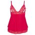 Babydoll encaje rojo talla grande