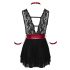 Cottelli Bondage - Babydoll de encaje negro con cuello halter