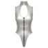 Body con cuello halter (plateado) - M