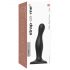 Strap-on Curvy S - Dildo ondulado con base (negro)