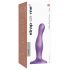 Curvy S con Arnes: Dildo Ondulado con Base (Violeta)