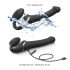 Strap-on-me mediano: vibrador con aire pulsante negro