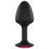 Plug Geisha Rubí XL - plug anal con piedra rosa (negro)