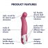 Satisfyer Hippo - vibrador recargable, resistente al agua (magenta)