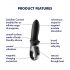 Satisfyer Hot Passion - vibrador anal calentador (negro)