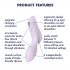 Satisfyer Curvy Trinity 2: vibrador 2en1 lila con ondas aire