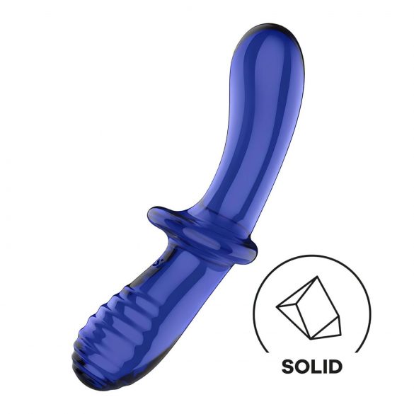 Satisfyer Doble Cristal - Dildo doble de vidrio (azul)