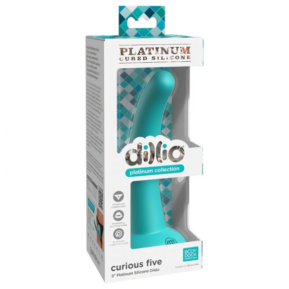 Dillio Five Curioso - dildo silicona (15cm) - turquesa