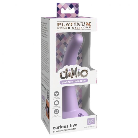 Dillio Curioso Cinco - Dildo de silicona con base (15cm) - morado