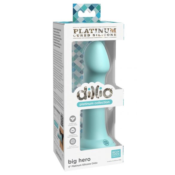 Dillio Gran Héroe - Dildo con ventosa (17cm) - turquesa