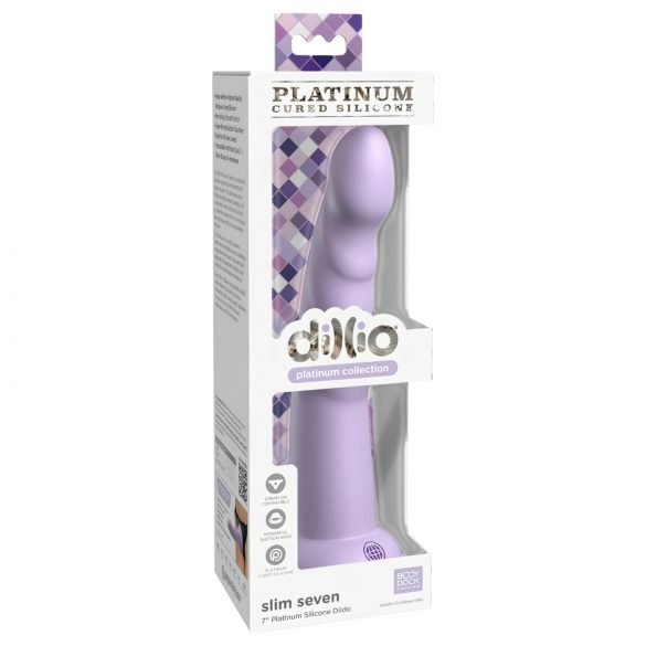 Dillio Slim Seven - Dildo púrpura estimulante 20cm con ventosa