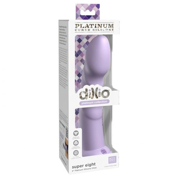 Dildo lila de silicona 21cm con base succionadora