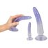 Cristal Claro - set de dildos anales entrenadores - 3 piezas (transparente-azul)