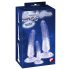 Cristal Claro - set de dildos anales entrenadores - 3 piezas (transparente-azul)