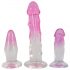 Entrenador Anal de Cristal - Set 3 uds (Transparente-Rosa)