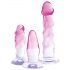 Entrenador Anal de Cristal - Set 3 uds (Transparente-Rosa)