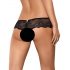 Obsessive Merossa - tanga abierta con strass - negro - 2XL/3XL