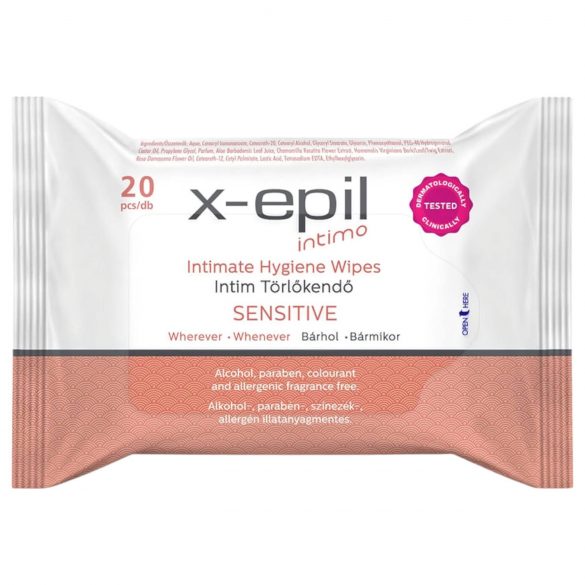 X-Epil Intimo Sensitive - Toallitas íntimas (20 uds)