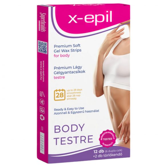 X-Epil - Ceras de gel premium listas para usar (12 uds) - cuerpo