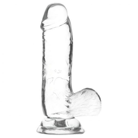 Dildo con testículos Addiction Crystal - 15cm (transparente)