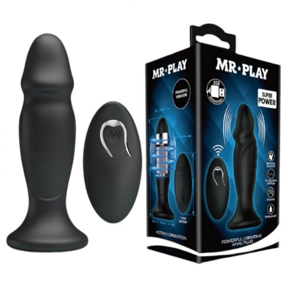 MR. PLAY - Vibrador anal recargable con control remoto (negro)