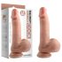 Dildo con ventosa - realista con testículos, doble densidad 18cm (natural)