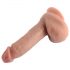 Dildo con ventosa - realista con testículos, doble densidad 18cm (natural)