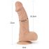 Lovetoy Real Extreme - Dildo con Ventosa y Testículos, 23cm (Natural)