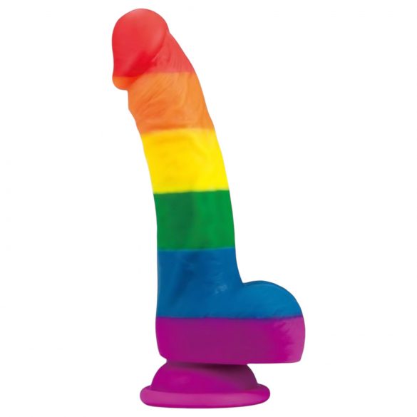 Lovetoy Prider - Dildo realista de silicona líquida de 19 cm (arcoíris)