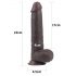 Dildo Lovetoy Sliding-Skin, doble capa, 23cm, marrón