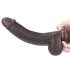 Dildo Lovetoy Sliding-Skin, doble capa, 23cm, marrón