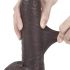 Dildo Lovetoy Sliding-Skin, doble capa, 23cm, marrón