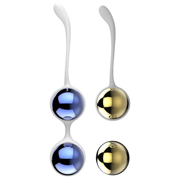 Nalone Yany Love - Set de bolas de geisha ajustables (azul-oro)