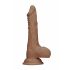 RealRock Dong 10 - Dildo realista con testículos 25cm - tono oscuro