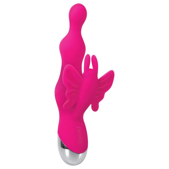 Evolved - Vibrador rosa con perlas y estimulador de clítoris