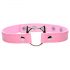 Collar Kinky Kitty con anillo y cabeza de gatito (rosa)