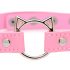 Collar Kinky Kitty con anillo y cabeza de gatito (rosa)