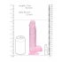 REALROCK - dildo realista rosa translúcido (19 cm)