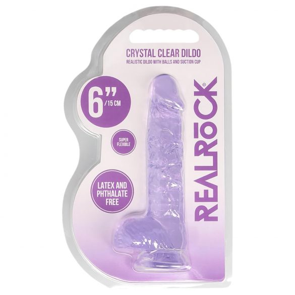 REALROCK - Dildo realista translúcido lila (15cm)