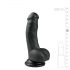 Dildo con base, con testículos 15 cm - negro